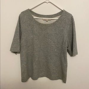 Gray large loft textured top